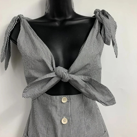 Alice McCALL Makes Sense Button Front Midi Black White Sleeveless Dress Size 4 - Picture 6 of 16